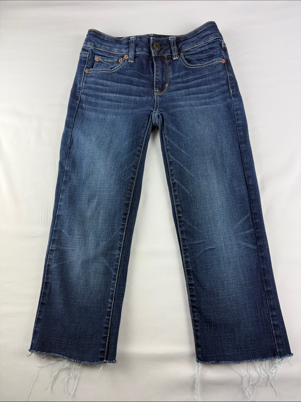 American Eagle Super Stretch Low Rise Straight Crop Jeans Women's Size 0